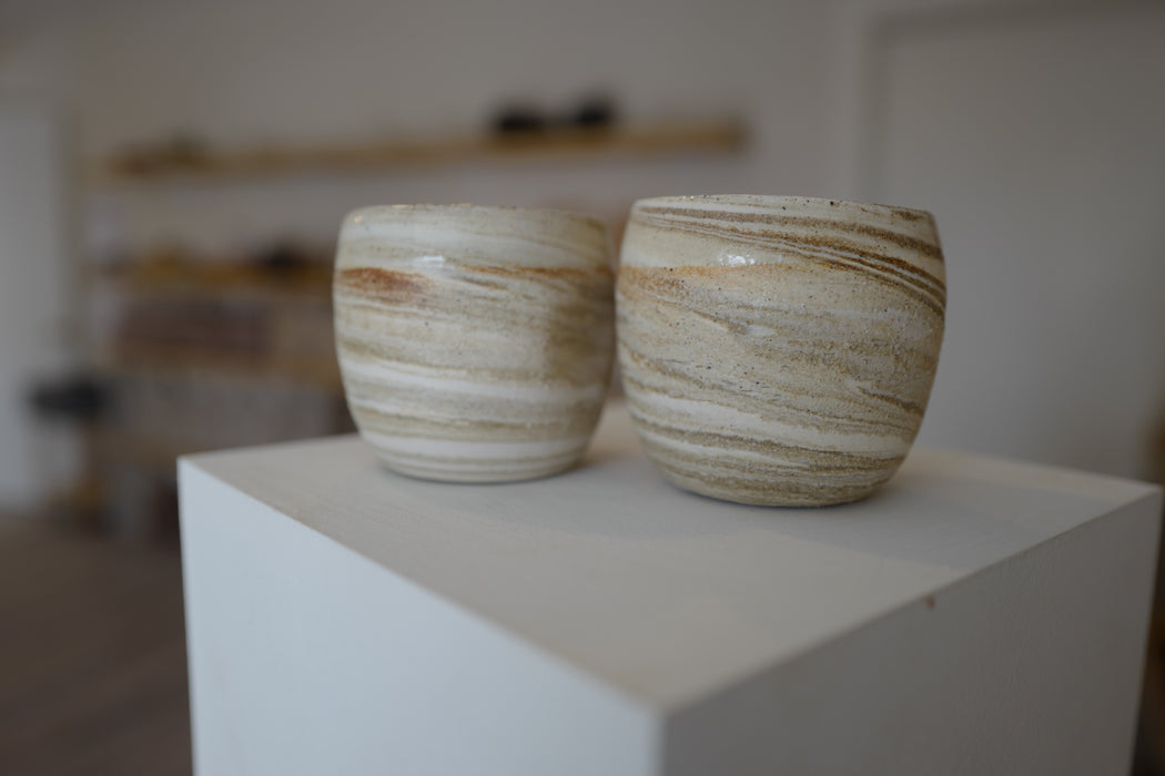 Ceramic Wine Tumblers, clear glaze
