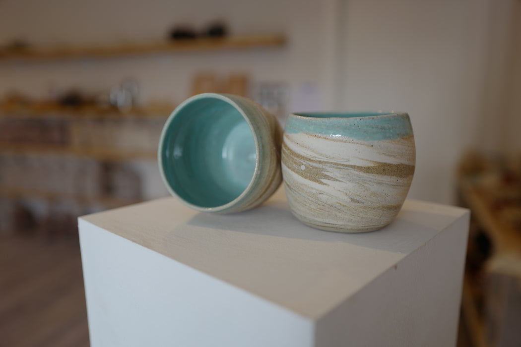 Ceramic Wine Tumblers, Turquoise