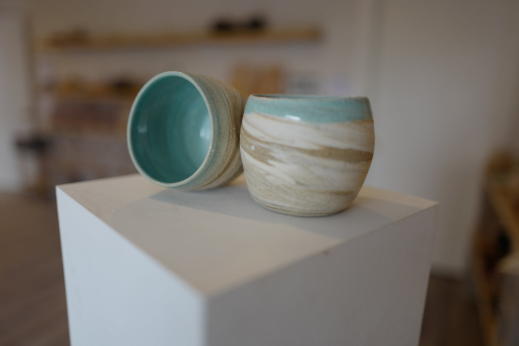 Ceramic Wine Tumblers, Turquoise