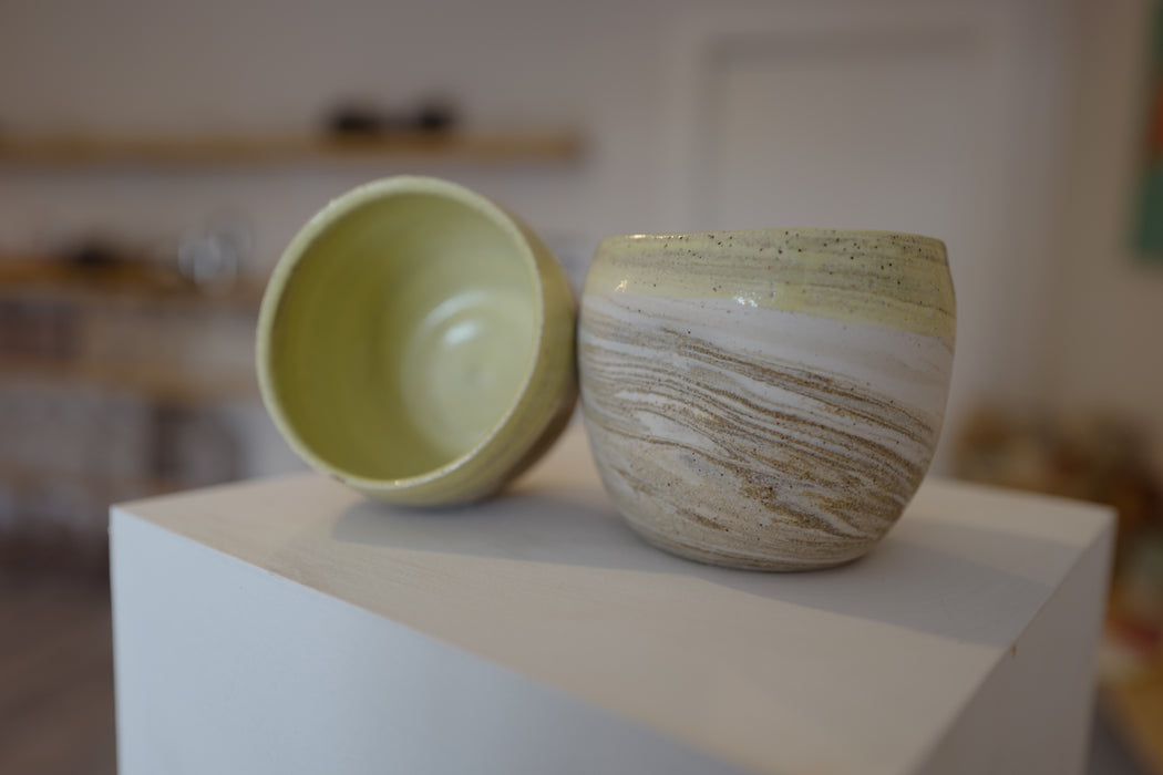 Ceramic Wine Tumblers, yellow