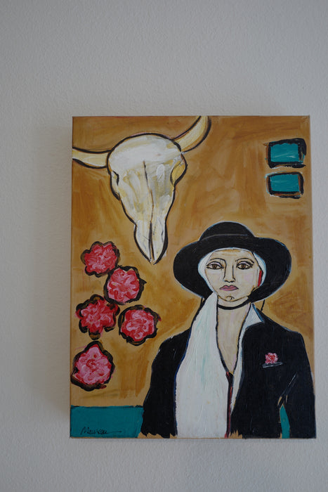 Lady and Bull, painting by Maureen Pearson